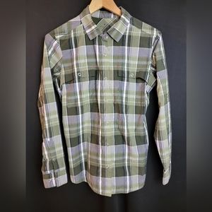 Spyder Green Plaid‎ Long Sleeve Snap Closure Shirt Women's Small